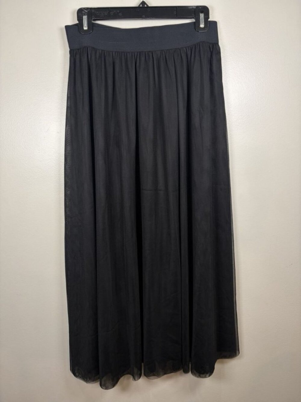 Boden Tulle Full Midi Skirt Size 8 Black A-Line Lined Elastic